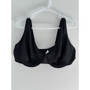 Old Navy Bra Balconette‎ Unlined Sheer Underwire Black 44D Full Coverage